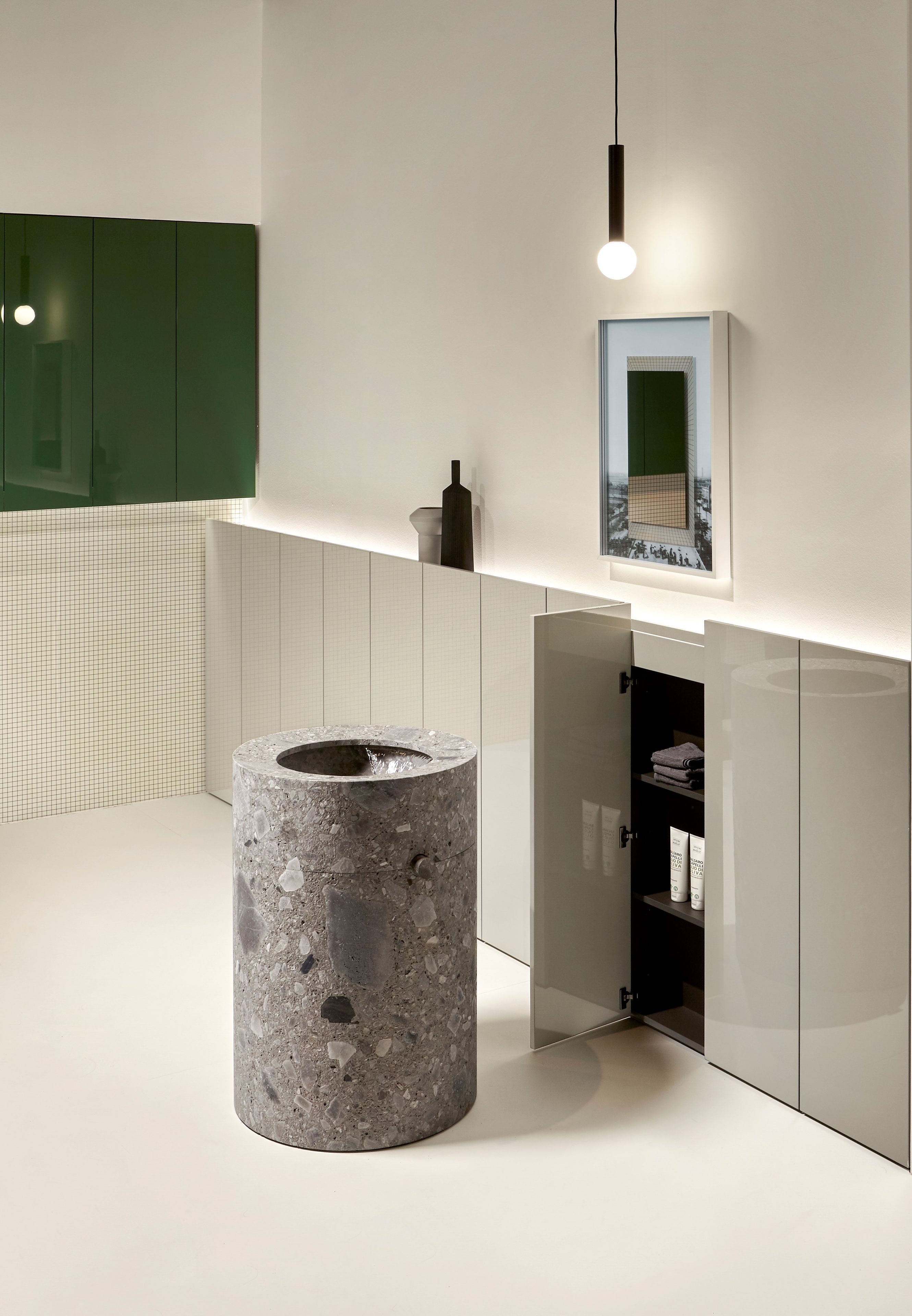 Круглый отдельно стоящий умывальник из натурального камня Antoniolupi жидкая душа ARCH-00026533 - Вид №4