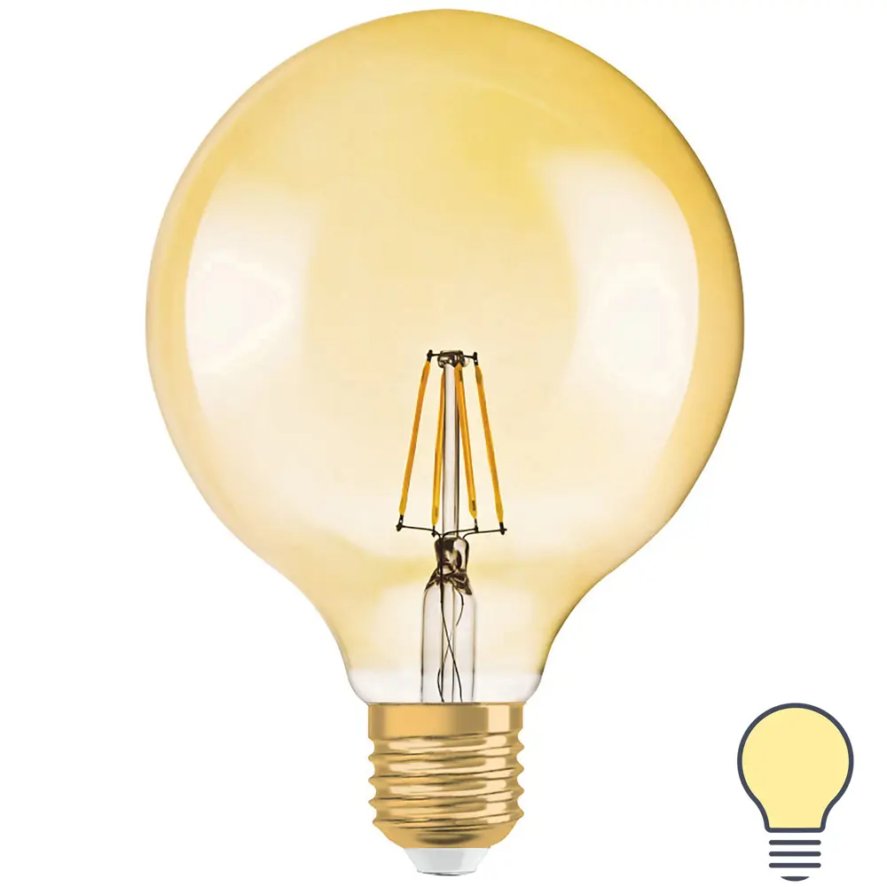 Лампа светодиодная Osram филаментная E27 220-240 В 4.5 Вт/824 шар STLM-2101477