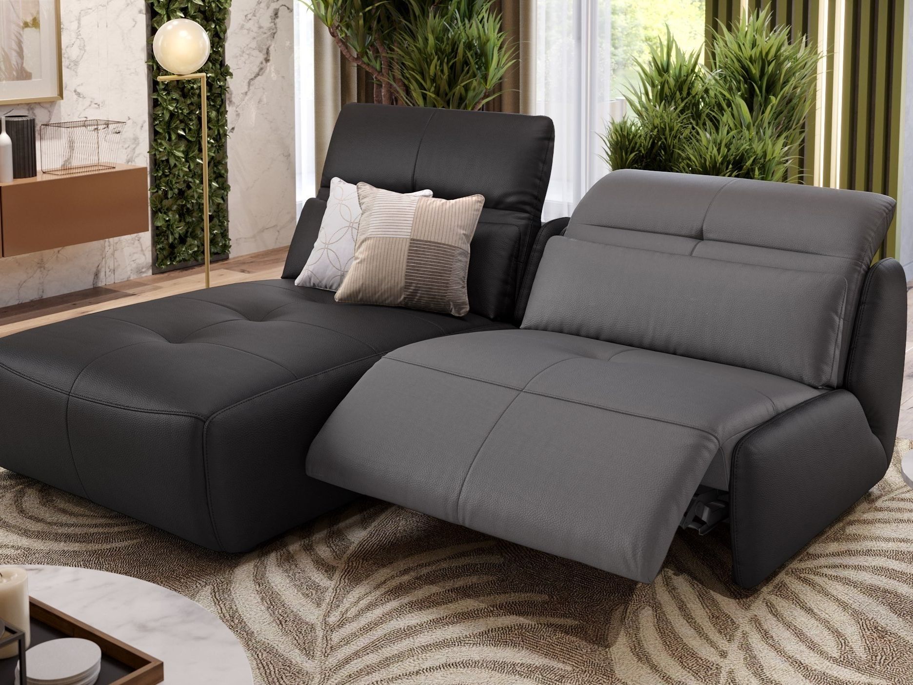 Кожаный диван с полуостровом Sofanella Modica ARCH-00048763 - Вид №5