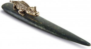 10609751 L’Objet Нож для вскрытия писем 25см "Крокодил" (нефрит, позолота) Нефрит