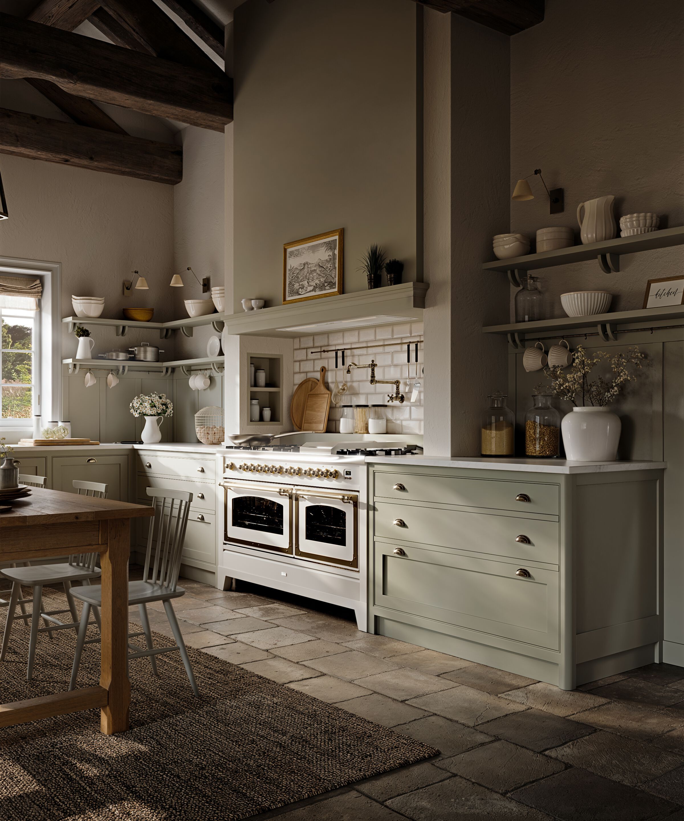 Лакированная деревянная кухня с ручками Marchi Cucine коттедж ARCH-00069262 - Вид №5