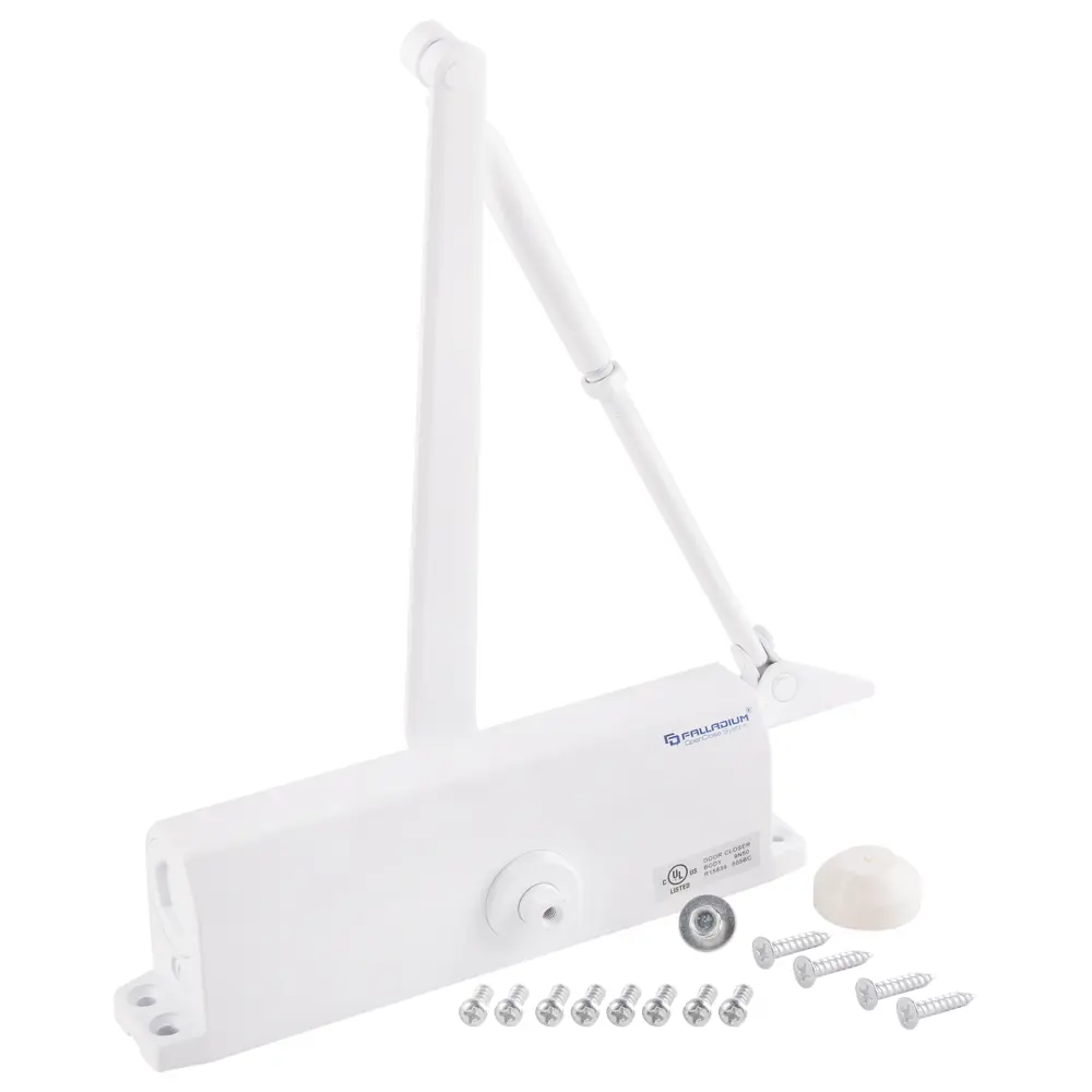 Доводчик дверной 10120 BC максимальная нагрузка 120 кг цвет белый PALLADIUM STLM-2195809 - Вид №1