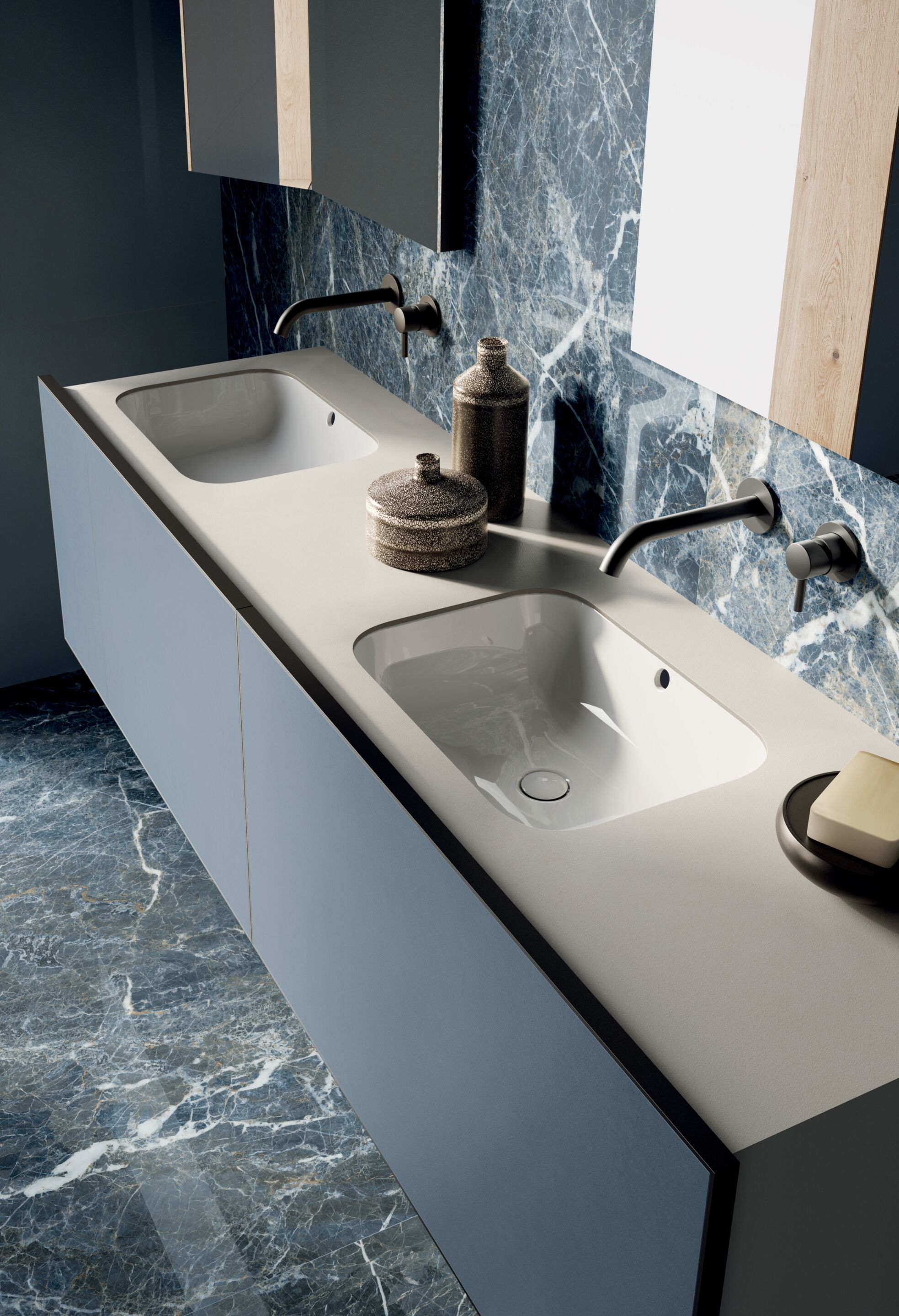 Подвесной шкаф для умывальника со встроенной раковиной Italgraniti ткацкий станок ARCH-00107110 - Вид №1