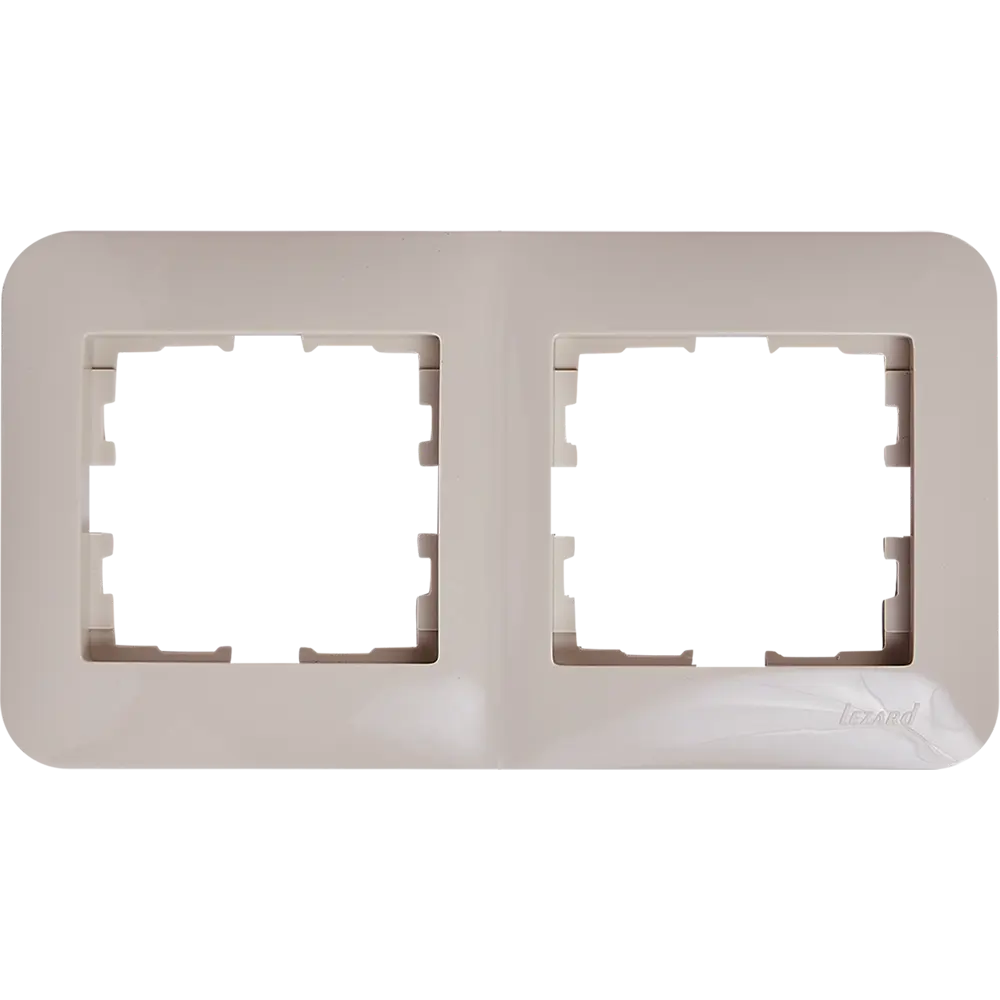 Рамка для розеток и выключателей Lezard Karina Life 2 поста горизонтальная цвет кремовый STLM-2121644