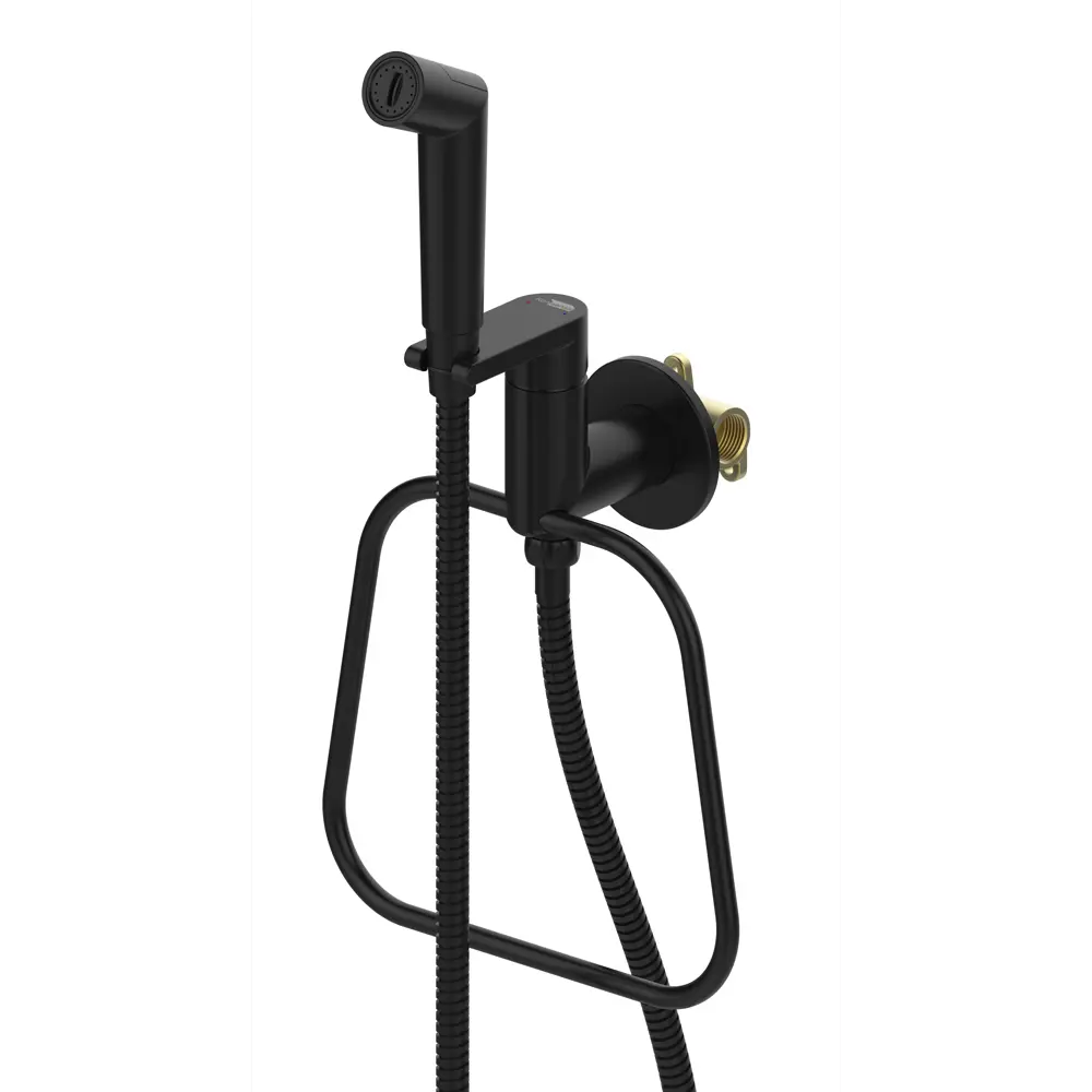 Гигиенический душ KONSENSA Нарни KA2401PC, набор со смесителем, цвет черный матовый STLM-2157925