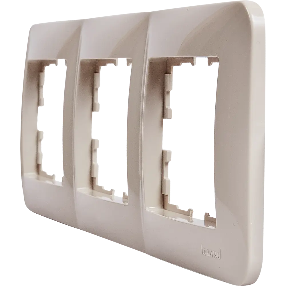 Рамка для розеток и выключателей Lezard Karina Life 3 поста горизонтальная цвет кремовый STLM-2172189 - Вид №1