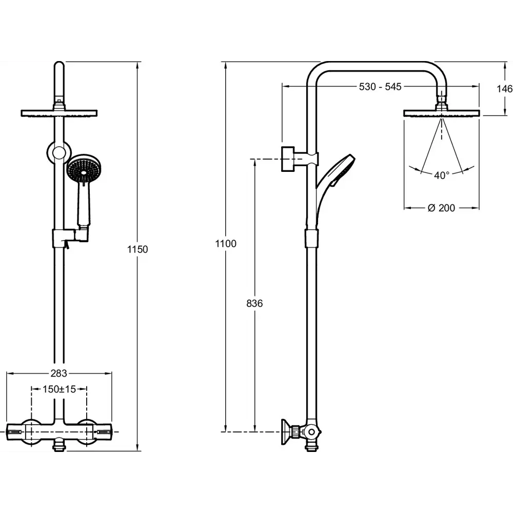 Душевая стойка Jacob Delafon July с термостатом STLM-2122121 - Вид №6