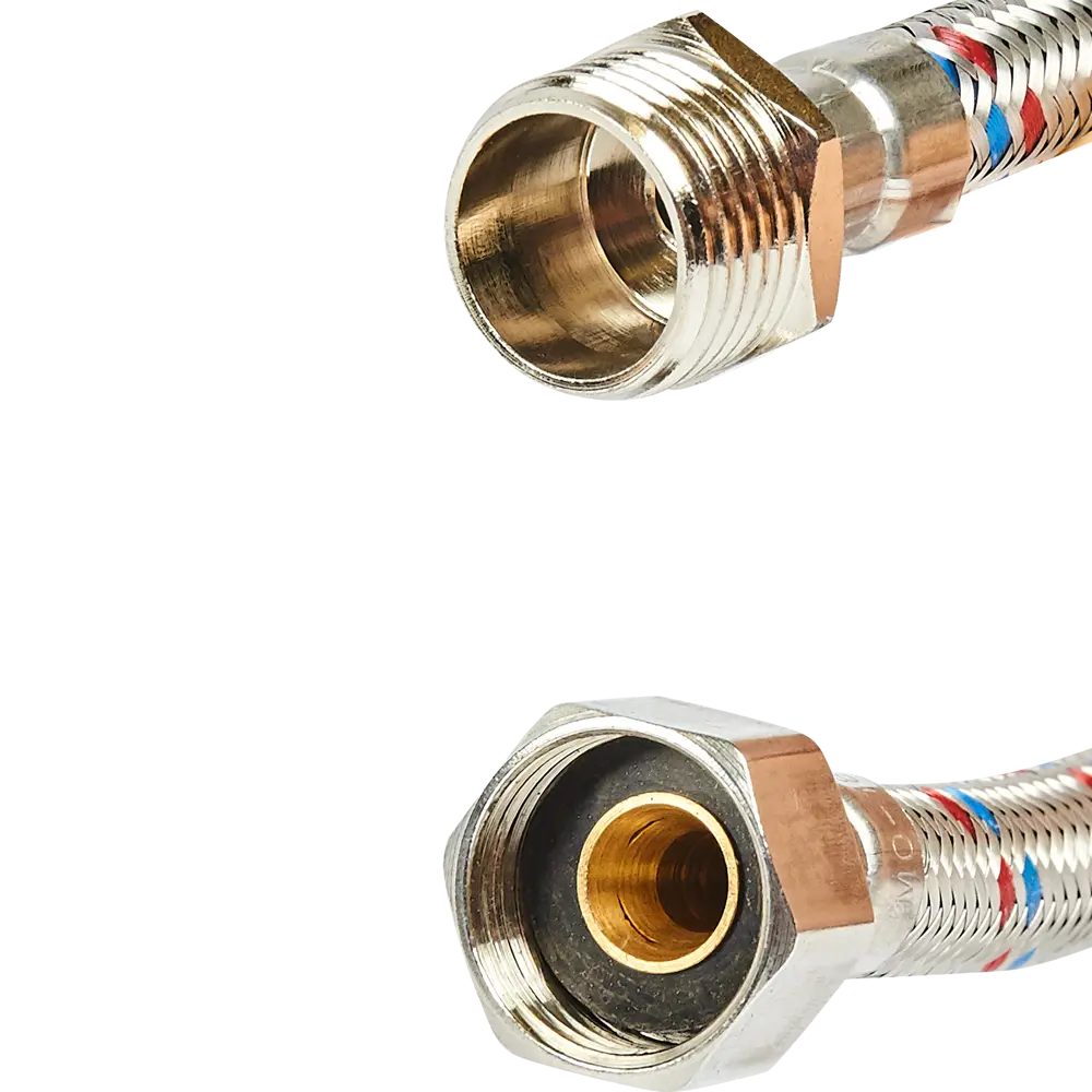 Гибкая подводка для воды ДТРД 30 см x 1/2" наружная-внутренняя резьба STLM-2121392 - Вид №1