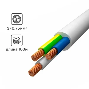 Электрический провод Угличкабель ПВС 3x0.75 100 м