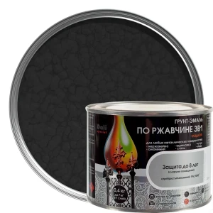 Грунт эмаль по ржавчине 3 в 1 молотковая Dali Special цвет черный 0.4 кг