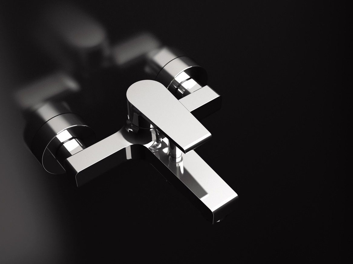 Настенный смеситель для ванны с ручным душем Rubinetterie Mariani ARCH-00022269