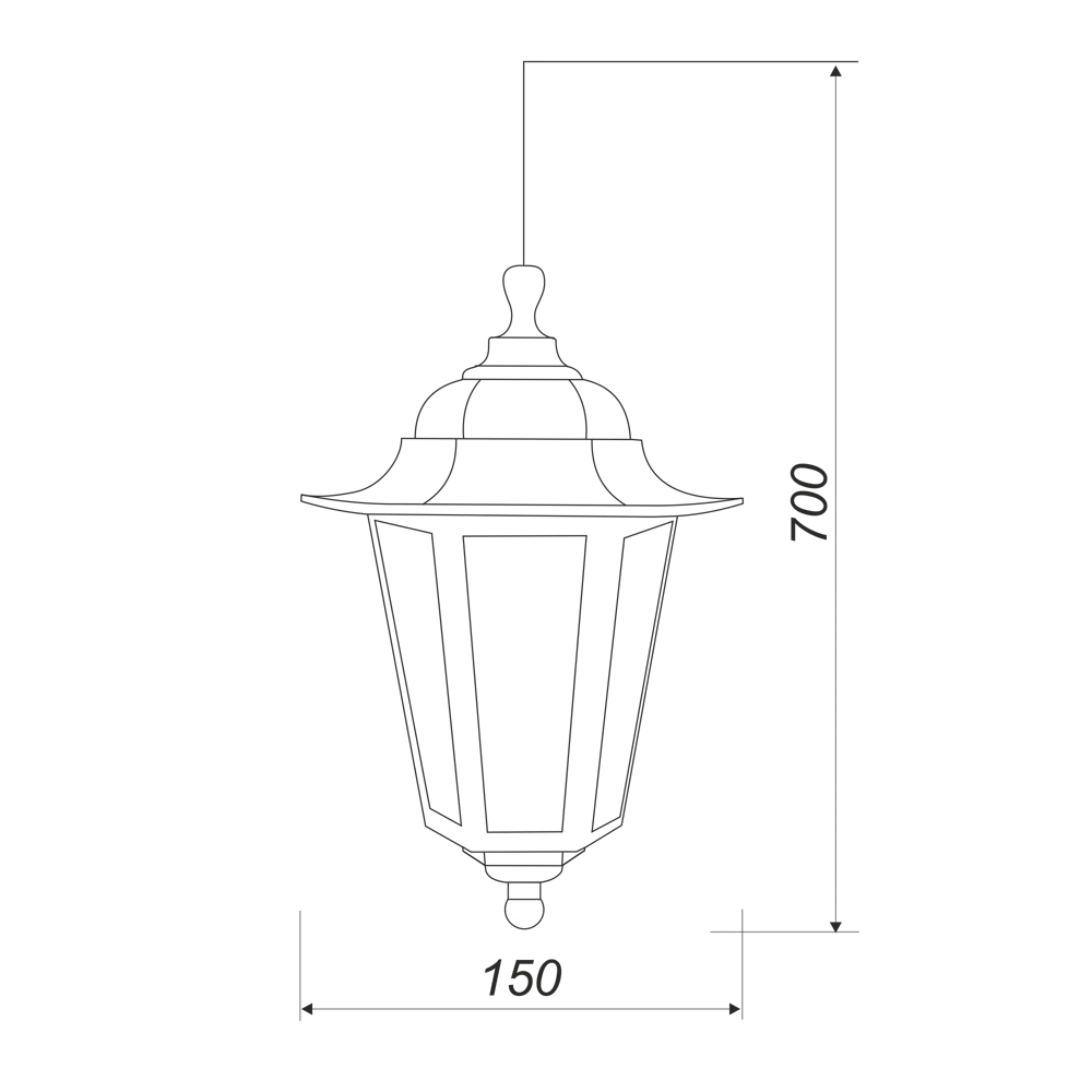 Светильник уличный подвесной 6 граней цвет чёрный Santreyd STLM-2083197 - Вид №11