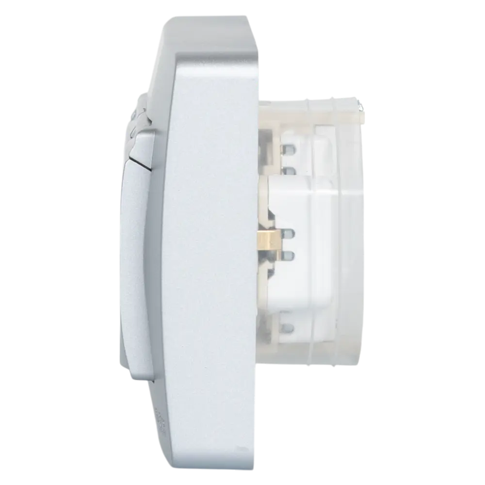 Розетка двойная встраиваемая Systeme Electric Blanca с заземлением IP44 цвет алюминий 86728865 STLM-2153628 - Вид №2