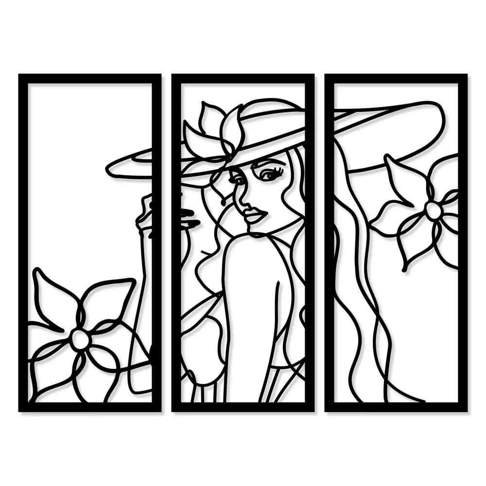 Панно декоративное Девушка МДФ 25x59 см черное Santreyd STLM-2164706