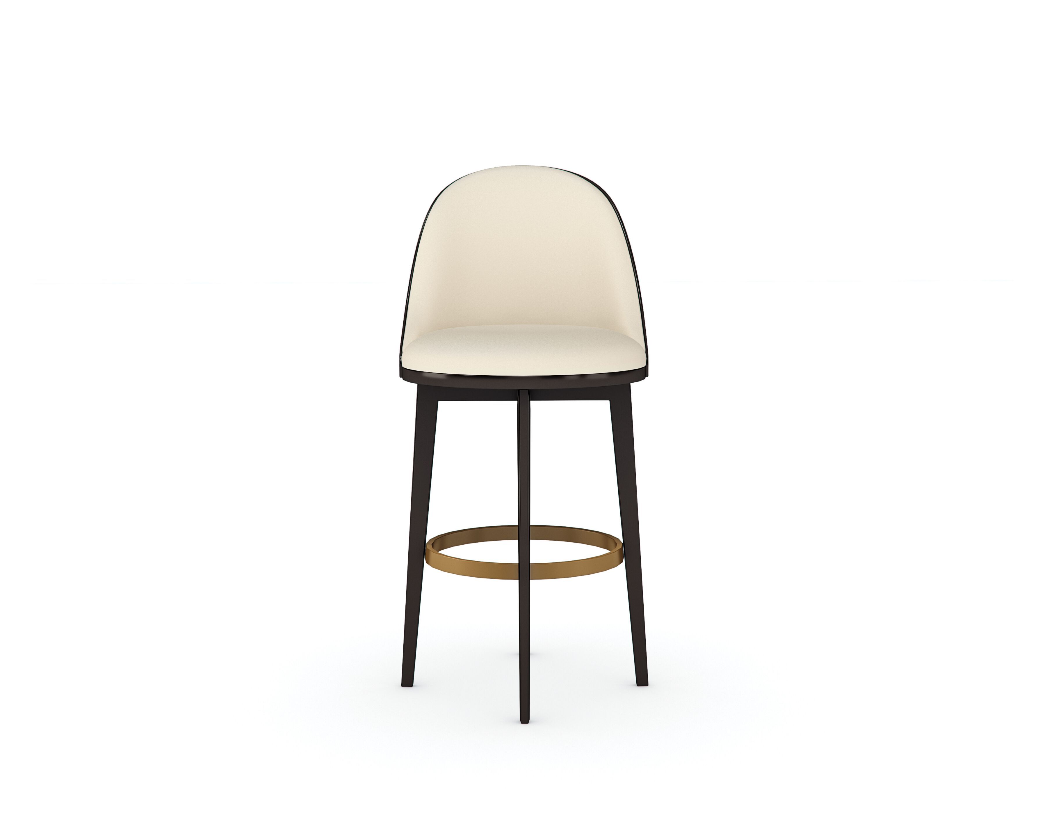 Кожаный поворотный высокий мягкий стул Caracole ANOTHER ROUND ARCH-00099739 - Вид №2