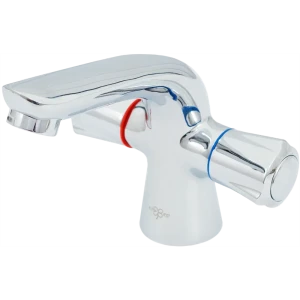 Смеситель для раковины Клевер Lotos двухвентильный цвет хром