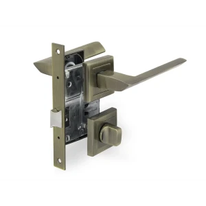 Комплект дверных ручек 26L 170 BK AB, с запиранием, цвет античная бронза