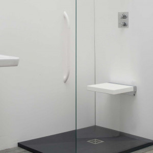 ST-SEDBCEVER Life Design Sedile doccia a parete in poliuretano morbido ripiegabile di colore bianco. Collezione STYLE  белый