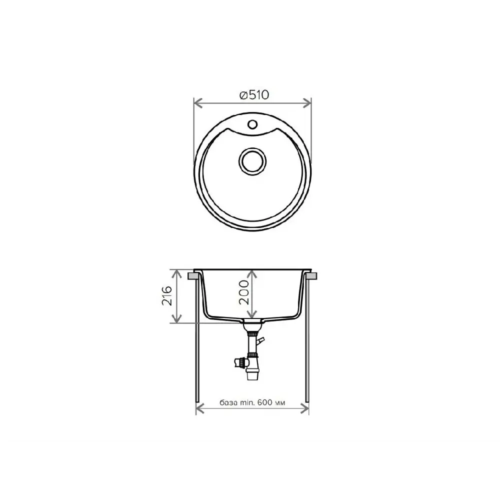 Врезная мойка Tolero R-108E №102 51x51x20 см искусственный камень цвет бежевый