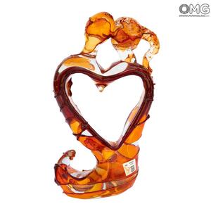 3432 ORIGINALMURANOGLASS Скульптура Влюблённые - муранское стекло OMG 19 см