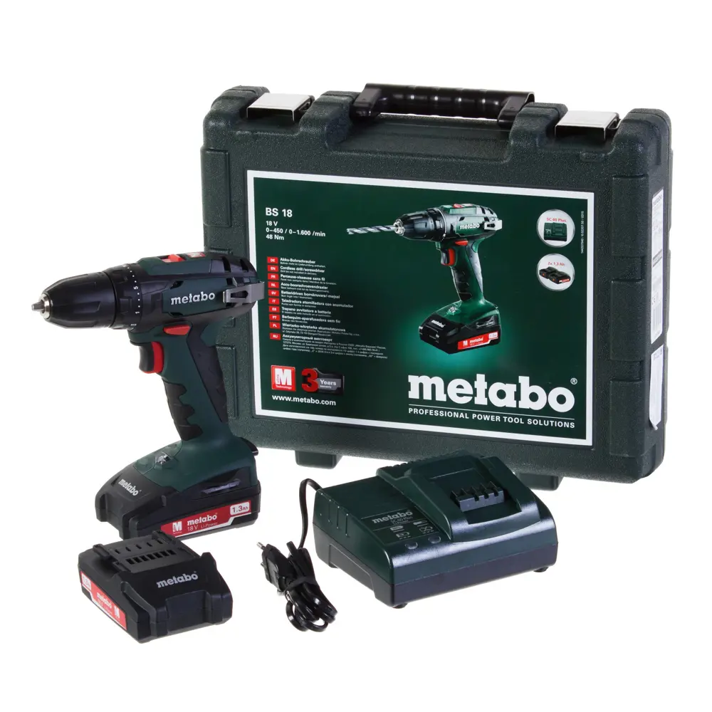 Дрель-шуруповерт аккумуляторная Metabo BS 18 602207950, 18 В Li-ion 2х1.5 Ач STLM-2152209 - Вид №4