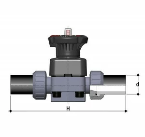 SANIT 616141 Мембранный клапан DK DIALOCK®, PP, PP-фитинг с LS-образным