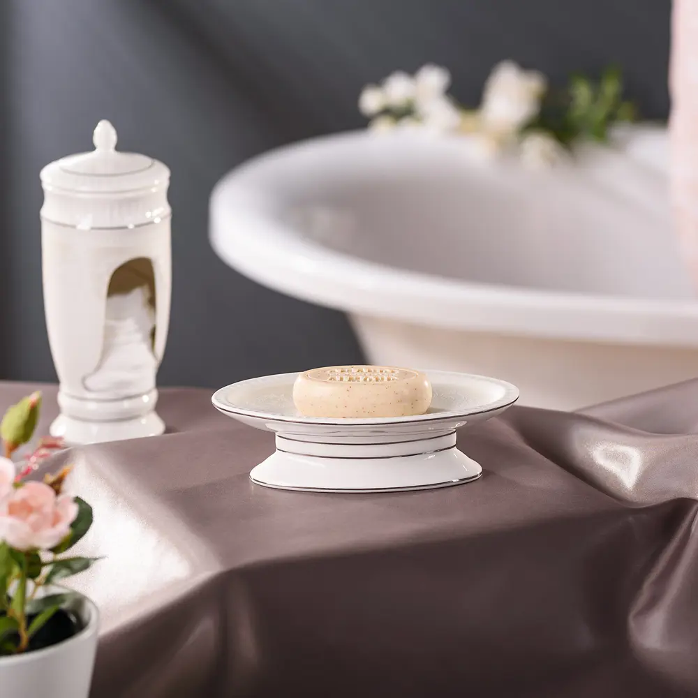 Мыльница настольная Wess «Elegance» керамика цвет белый STLM-2028299 - Вид №5