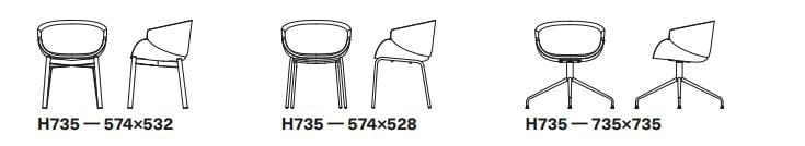 Мягкий тканевый стул с подлокотниками B-LINE BIX ARCH-00114791 - Вид №5