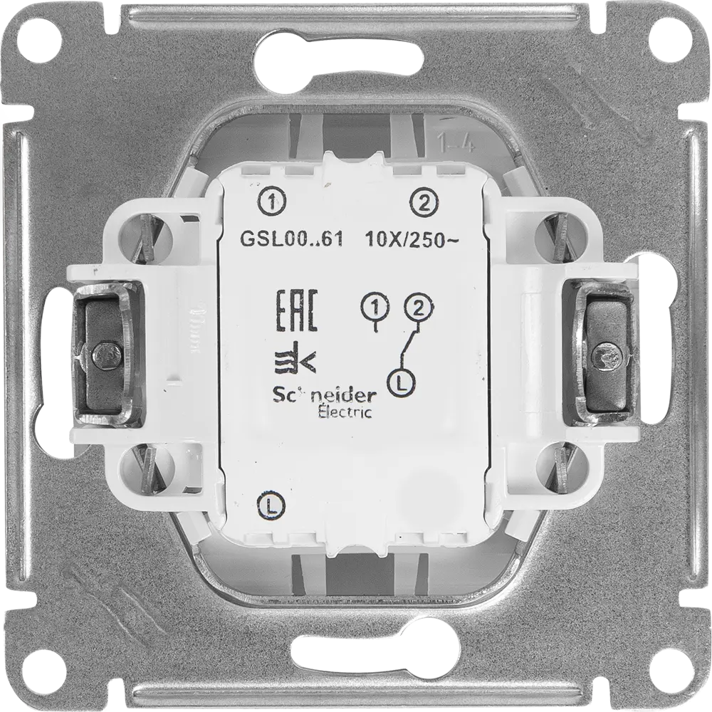 Выключатель проходной встраиваемый Systeme Electric Glossa СХ6 1 клавиша цвет платиновый STLM-2093348 - Вид №2