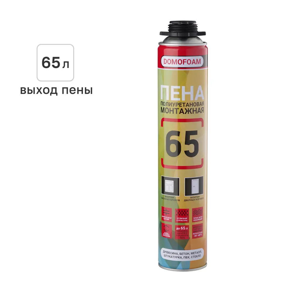 Пена монтажная профессиональная Domofoam выход пены 65 л всесезонная 750 мл STLM-2079173