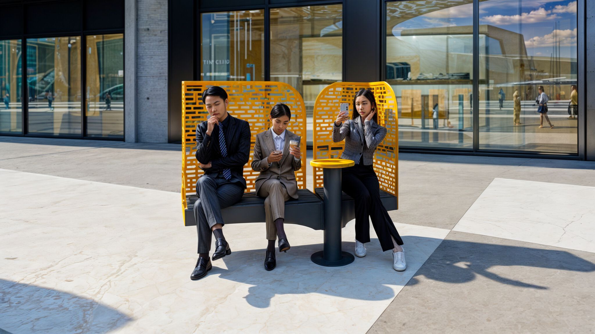 Стальная поворотная скамья со спинкой CITYSì Pivot ARCH-00061596 - Вид №15