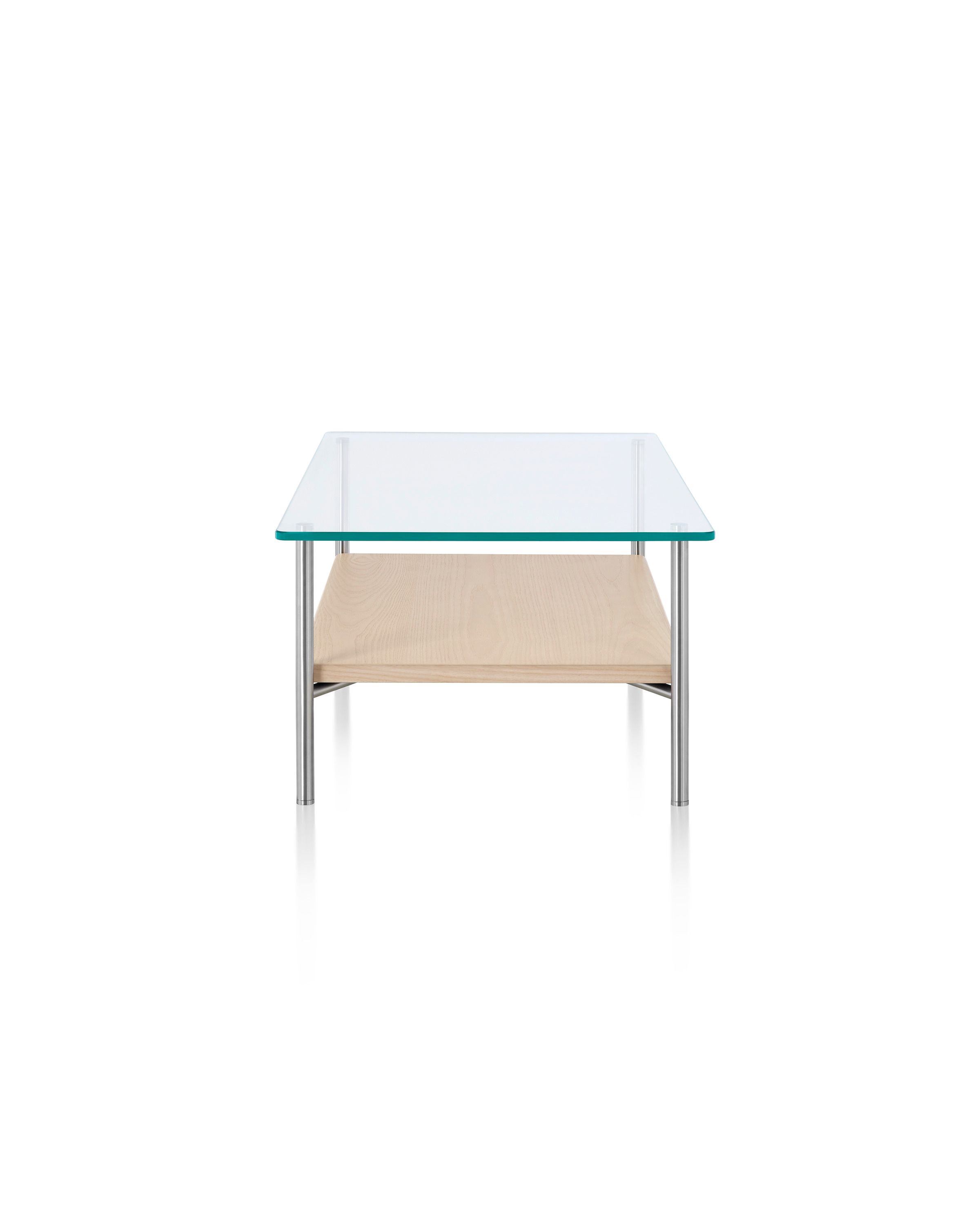 Прямоугольный стеклянный и металлический журнальный столик с полкой Herman Miller Layer ARCH-00004472 - Вид №6