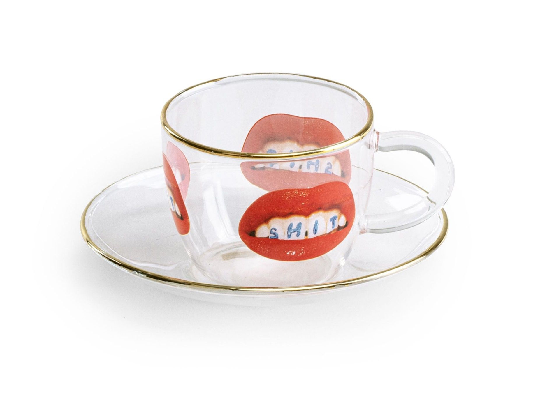 Кофейная чашка из боросиликатного стекла с блюдцем Seletti Seletti wears Toiletpaper ARCH-00107876