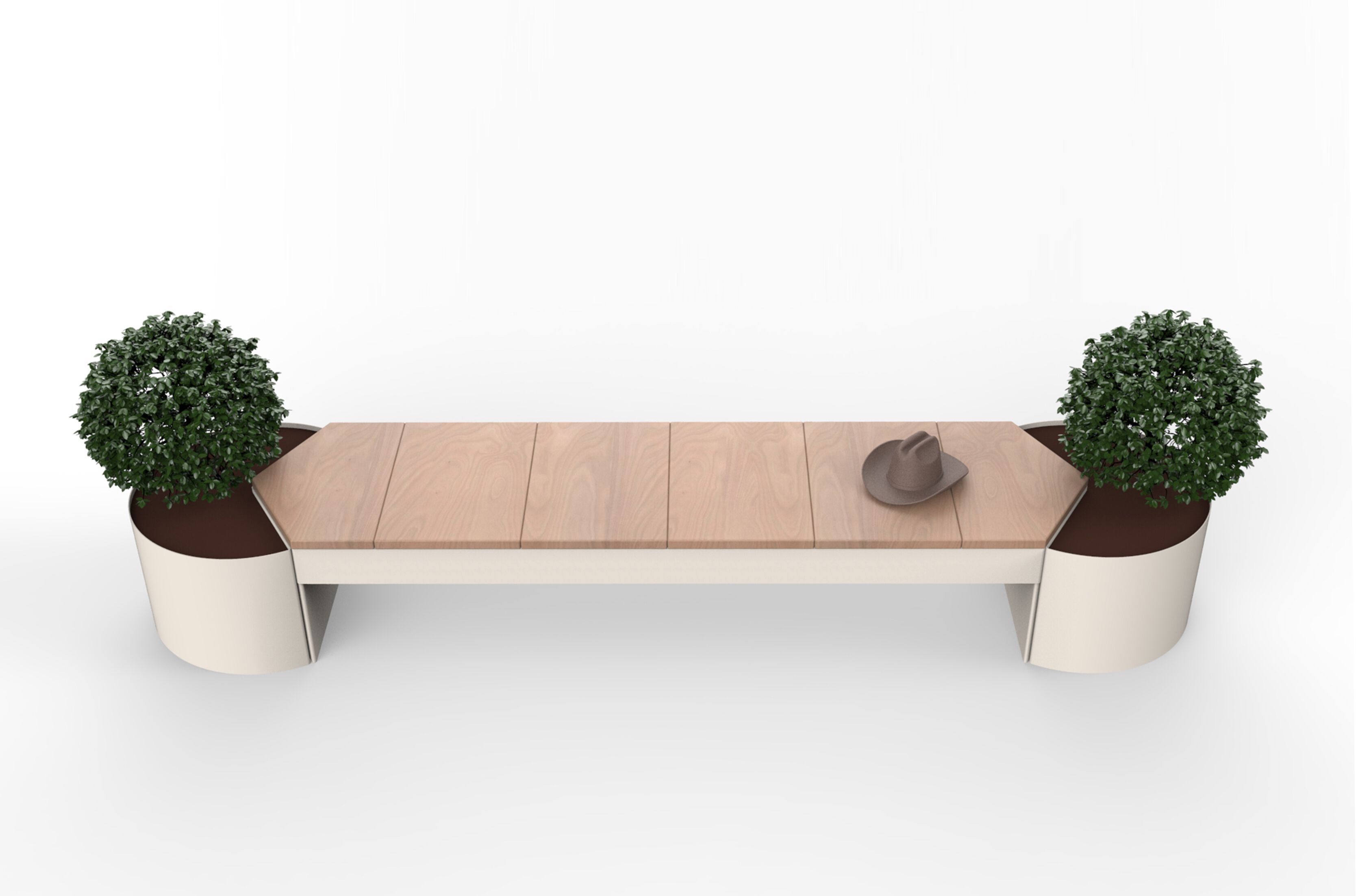 Модульная скамья из стали и дерева без спинки со встроенной плантатором CITYSì CRUISE ARCH-00037105 - Вид №3