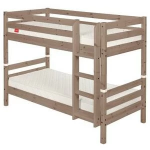 Кровать Flexa Classic двухъярусная с прямой лестницей, коричневая, 190 см