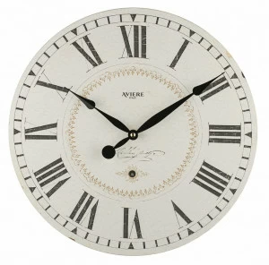 Часы настенные с римскими цифрами 35 см бежевые с черным Aviere AVIERE  00-3872833 Бежевый;черный
