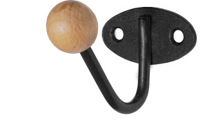 19609662 Крючок-вешалка с деревянным шариком КВД-1 черный муар 4334 Трибатрон
