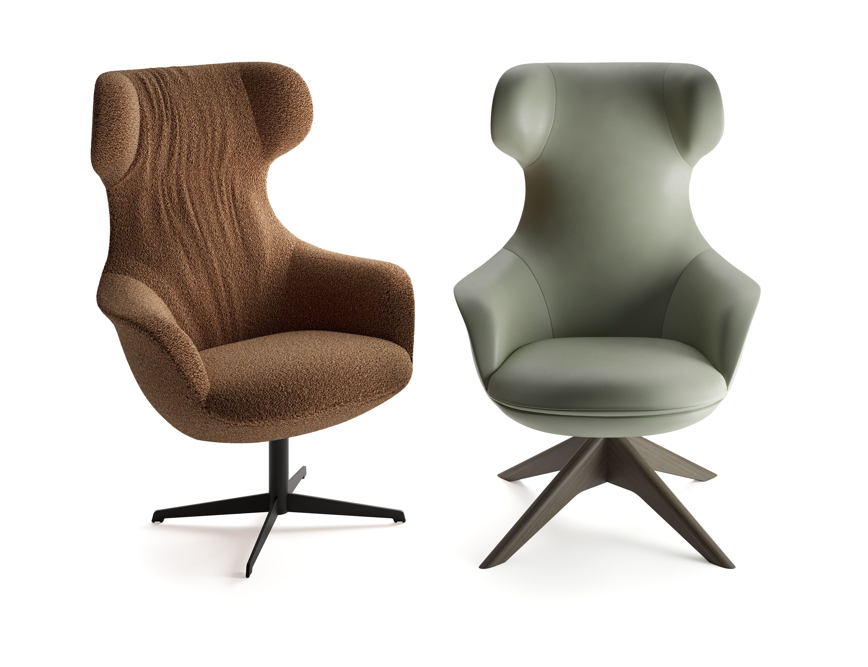 Вращающееся кресло с высокой спинкой из ткани GRUPPO FOX день Фокса ARCH-00149042 - Вид №1