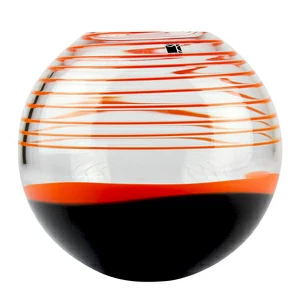 3018 ORIGINALMURANOGLASS ваза - чёрно-оранжевая- Carlo Moretti - Original Murano Glass OMG 24 см