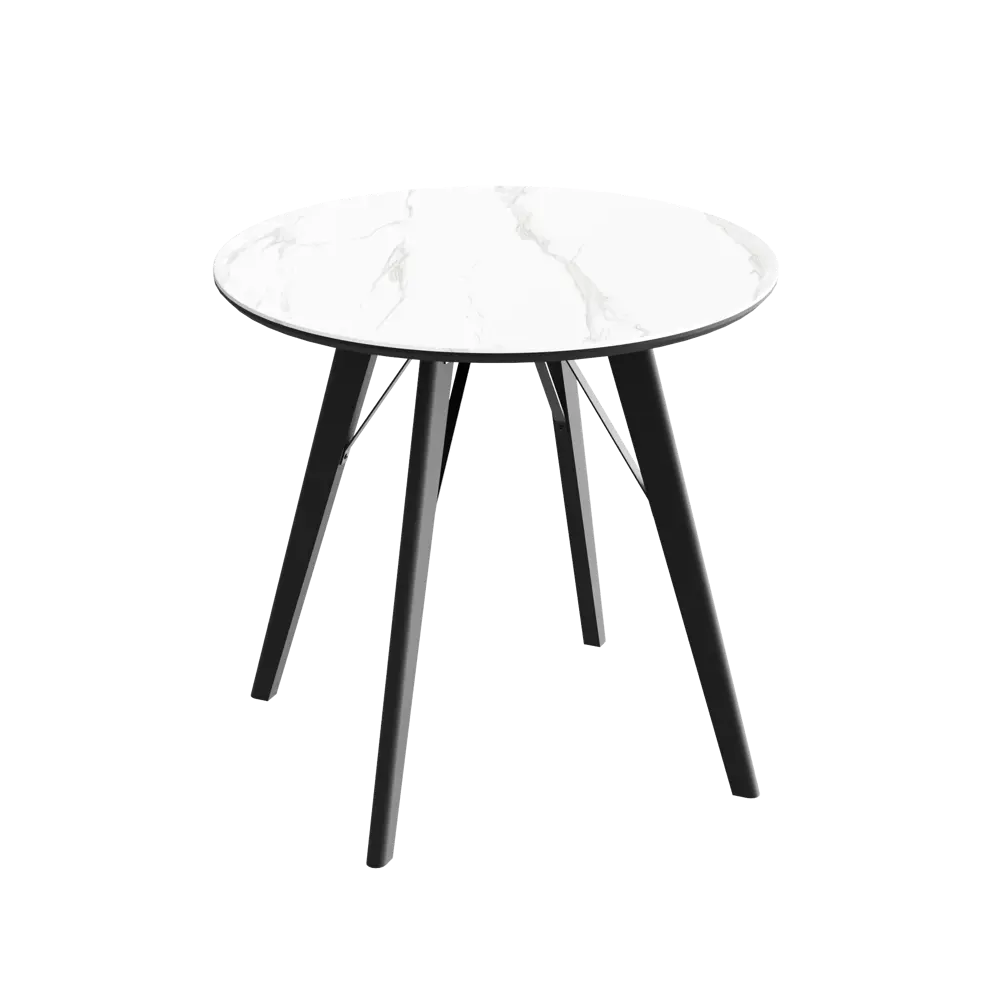 Стол обеденный Триумф 88x76x88 см круг МДФ цвет черный/кремовый Santreyd STLM-2204978 - Вид №1