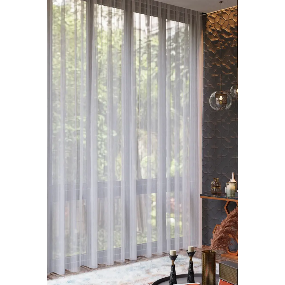 Тюль на ленте 250x280 см батист полосы цвет белый GARDEN STLM-2123927