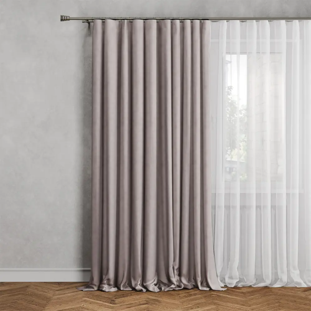 GARDEN Штора на ленте светло-серая 200x260 см для уютного интерьера 89390606 STLM-1570990