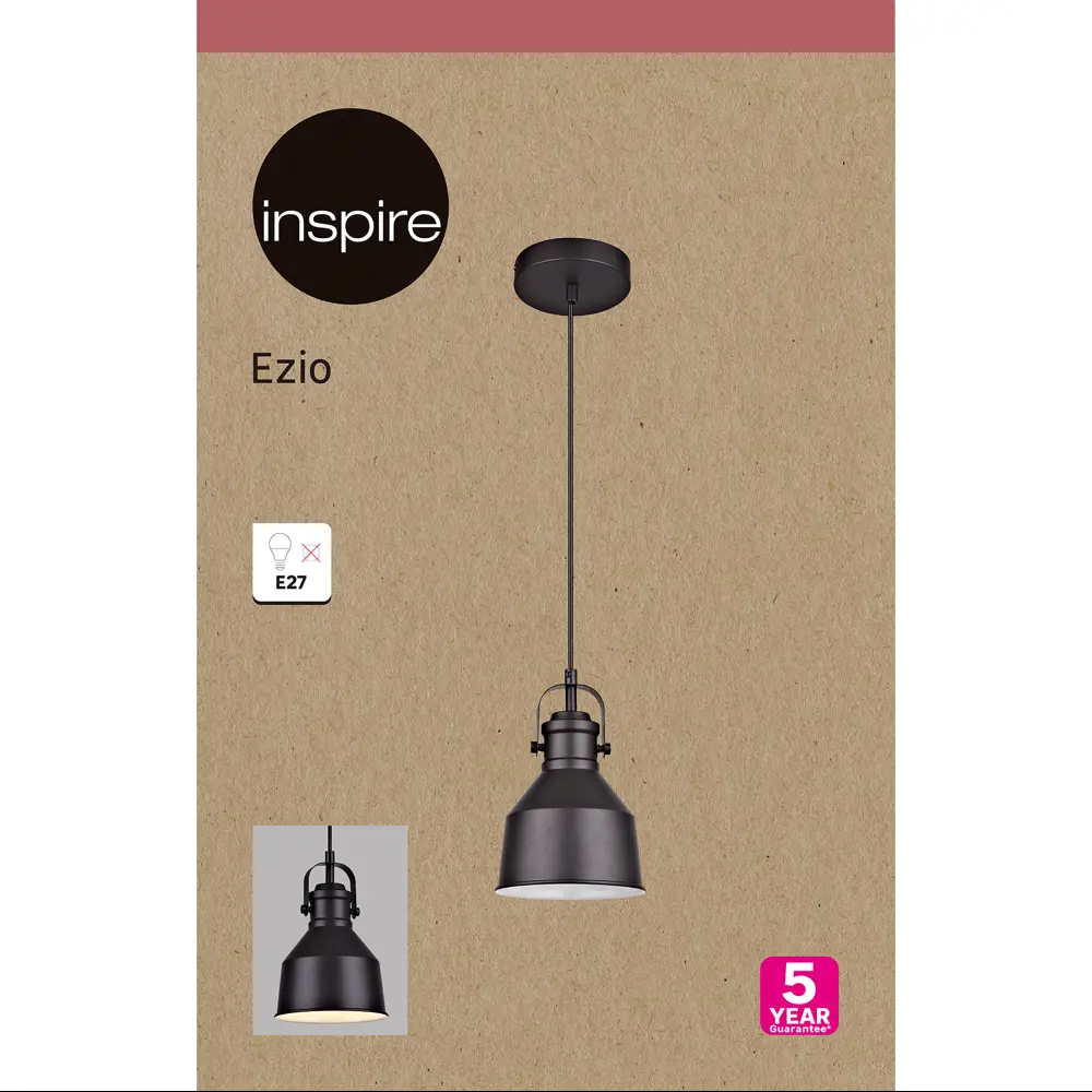 Светильник подвесной Inspire Ezio 1 лампа цвет черный STLM-2154853 - Вид №3