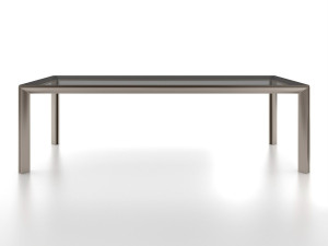 Прямоугольный обеденный стол из закаленного стекла