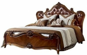 Arrediorg.it® Двуспальная кровать из массива дерева с тафтинговым изголовьем Saletti 202-02a
