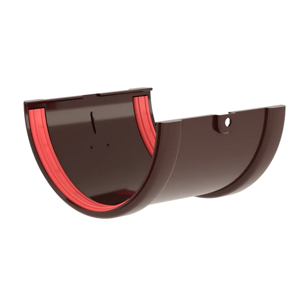 Соединитель желоба пластиковый Grand Line 128.5 мм цвет шоколадный STLM-2004324