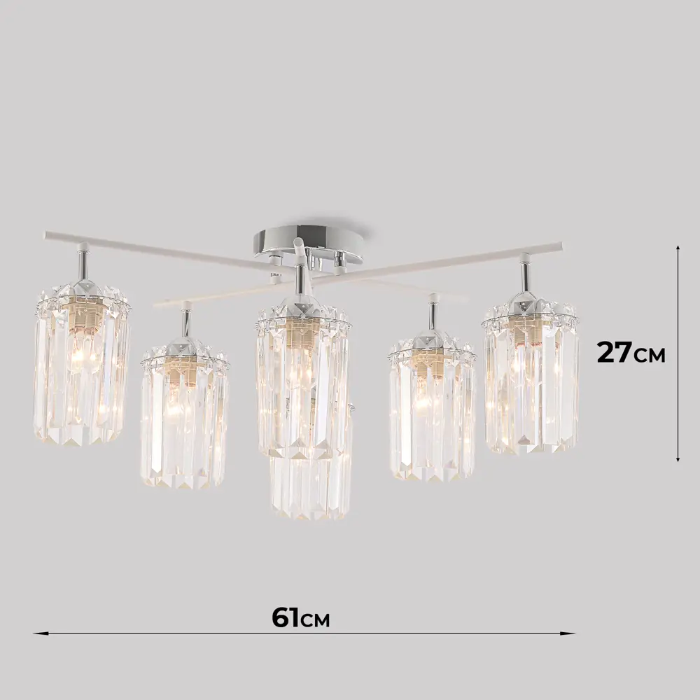 Люстра СЕМЬ ОГНЕЙ Агнес: хрустальная элегантность с 6 плафонами 89422008 STLM-1570949 - Вид №8