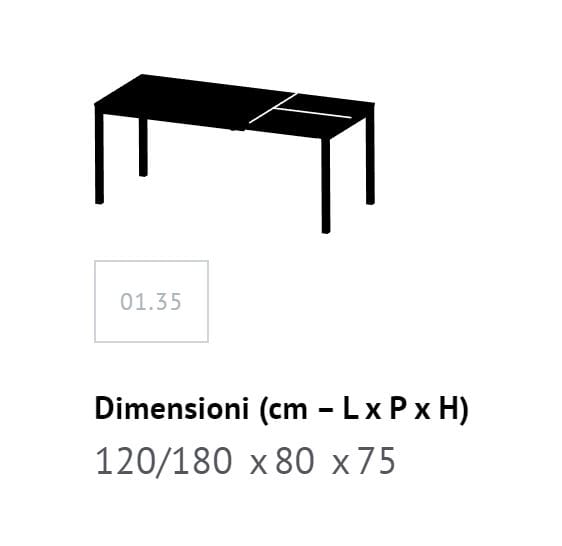 Выдвижной обеденный стол из стали и меламина Bontempi Casa Mago ARCH-00149967 - Вид №3