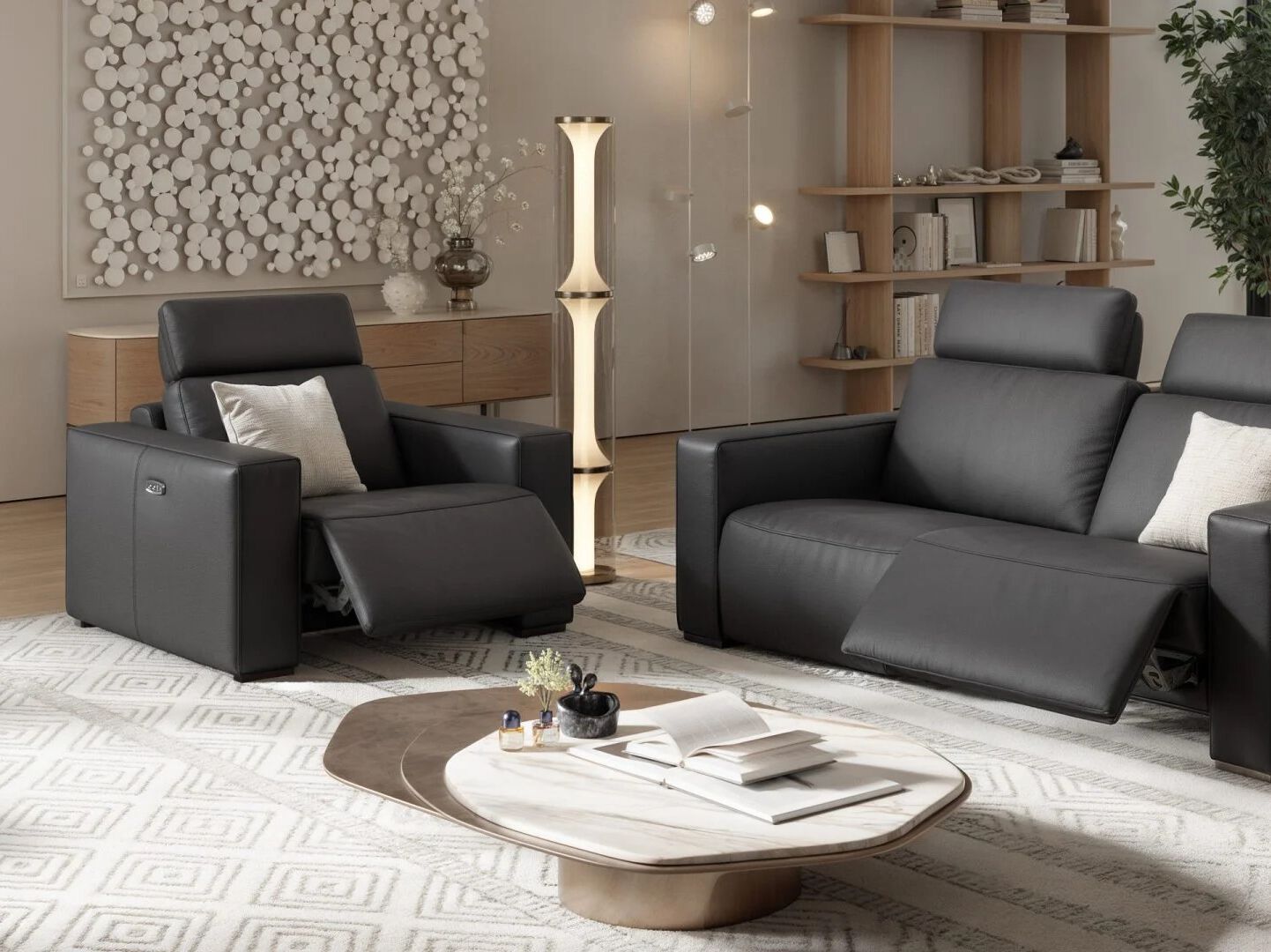 Кожаное кресло с подголовником Sofanella Бергамо ARCH-00000278 - Вид №1