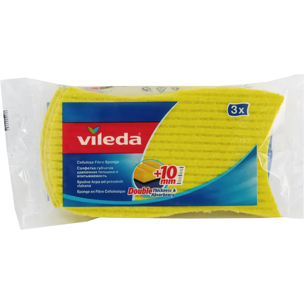 Тряпка губчатая Виледа 3 шт VILEDA STLM-2043289 - Вид №3